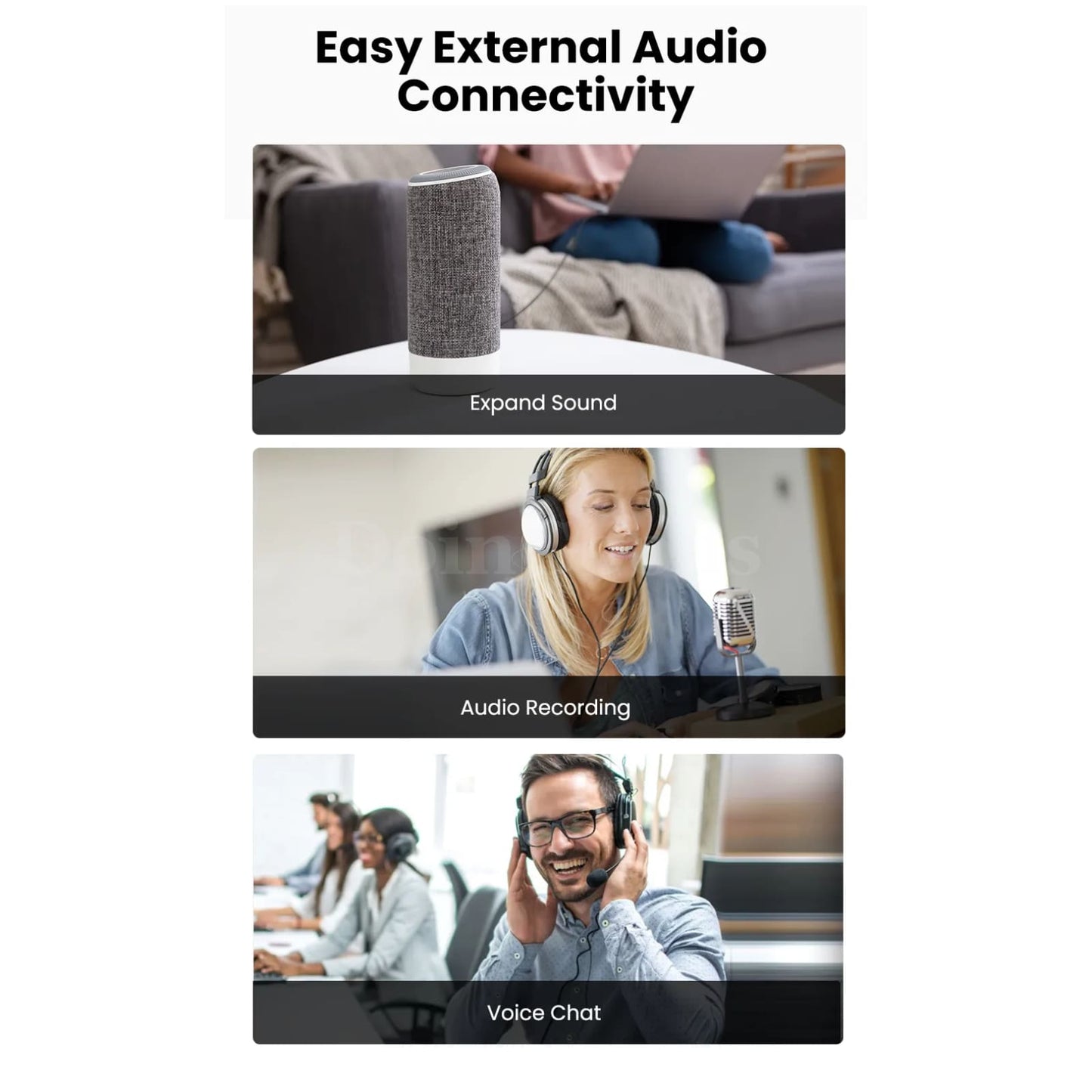Ugreen Usb Sound Card - External 3.5Mm Adapter For Microphone And Speaker Audio Interface 301635