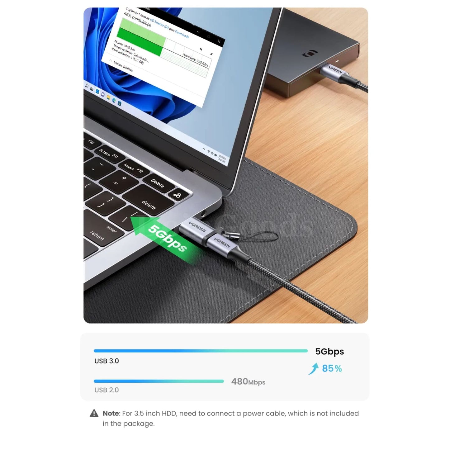 Ugreen Usb Type C Adapter 3.0 2.0 Male To Female For Laptop Samsung Xiaomi 301635