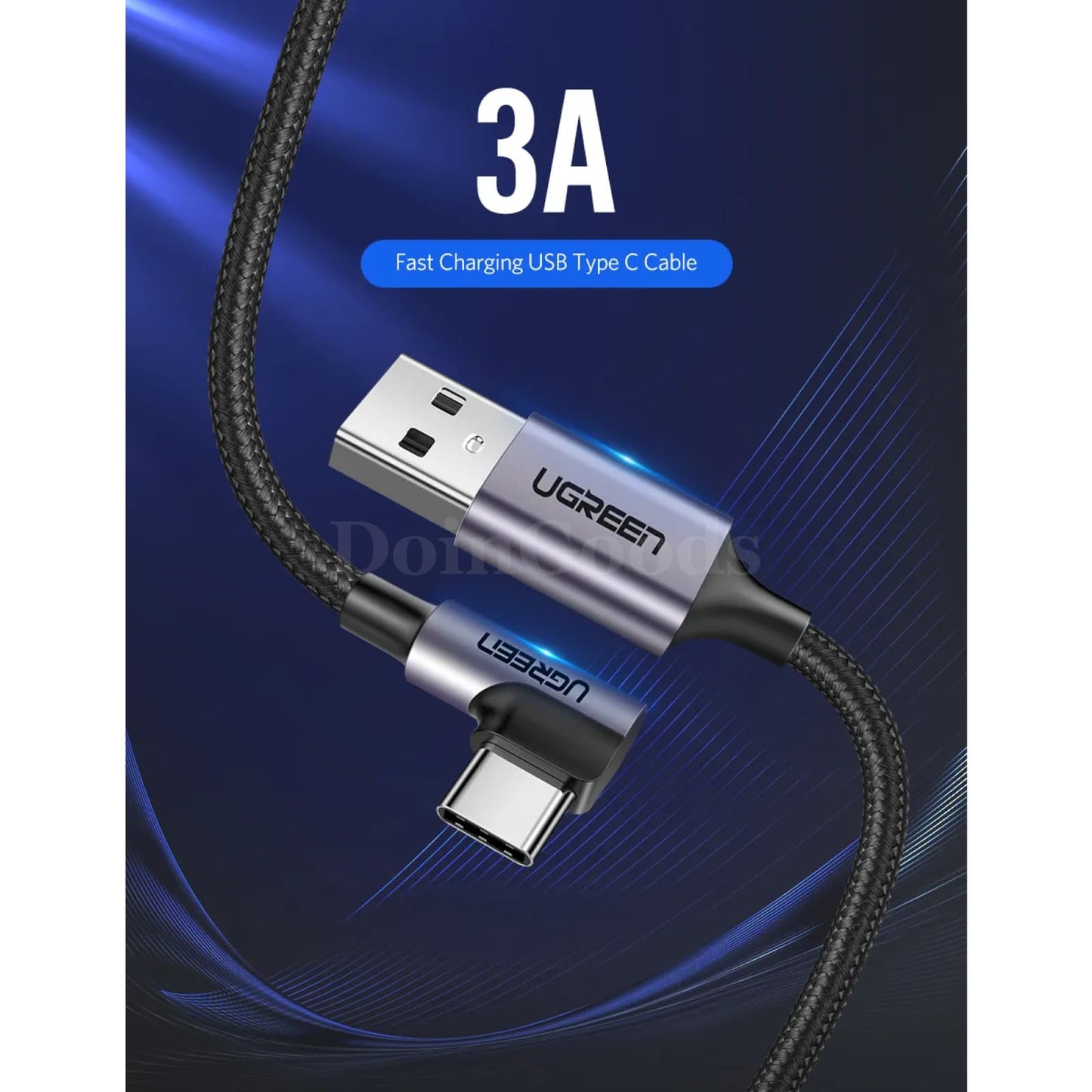 Ugreen Usb Type C Cable Samsung Plus Quick Charge 3.0 Right-Angled Fast Data 301635
