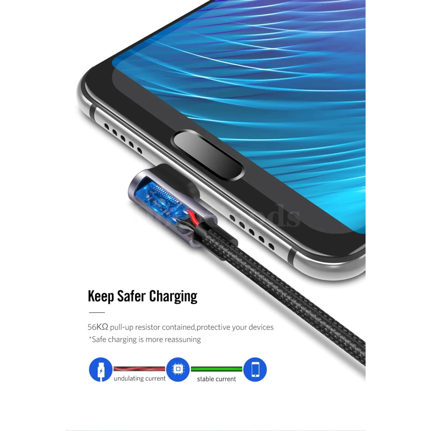 Ugreen Usb Type C Cable Samsung Plus Quick Charge 3.0 Right-Angled Fast Data 301635