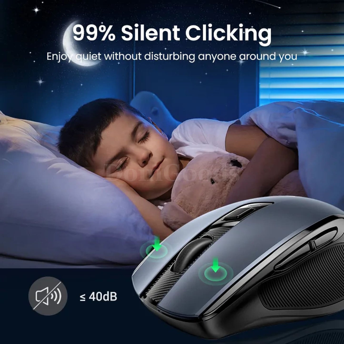 Ugreen Wireless Bluetooth 5.0 Mouse Ergonomic 4000Dpi 6 Mute Buttons Macbook Pc 301635
