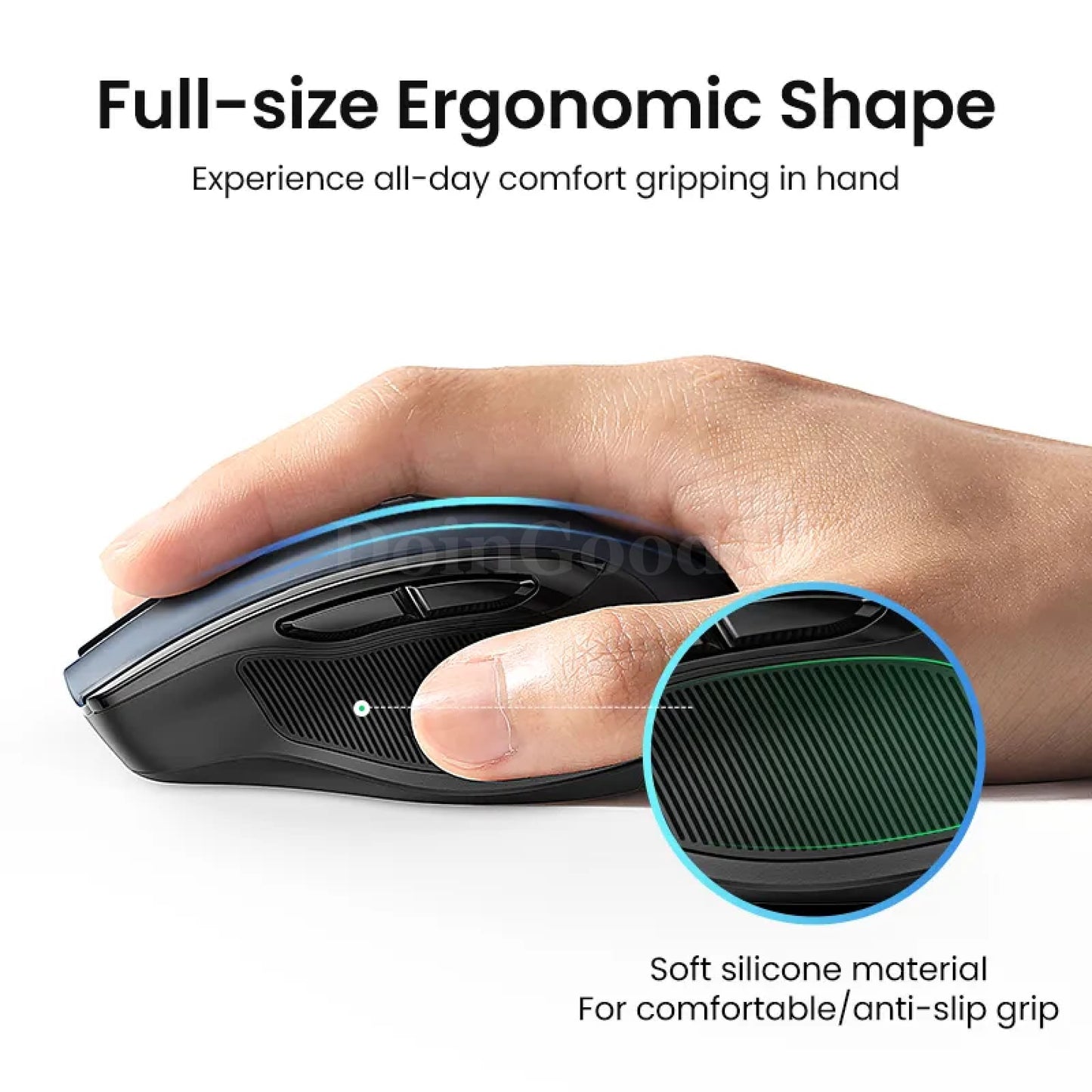 Ugreen Wireless Bluetooth 5.0 Mouse Ergonomic 4000Dpi 6 Mute Buttons Macbook Pc 301635