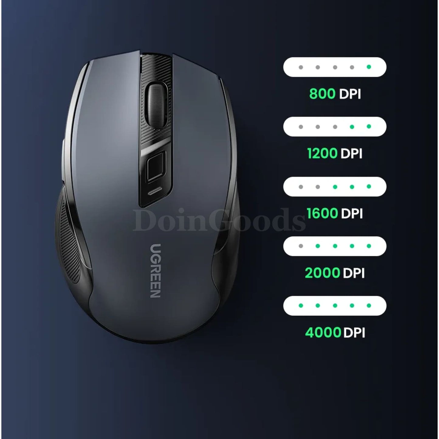 Ugreen Wireless Ergonomic Mouse 4000 Dpi Silent 6 Buttons Macbook Tablet Laptop 301635