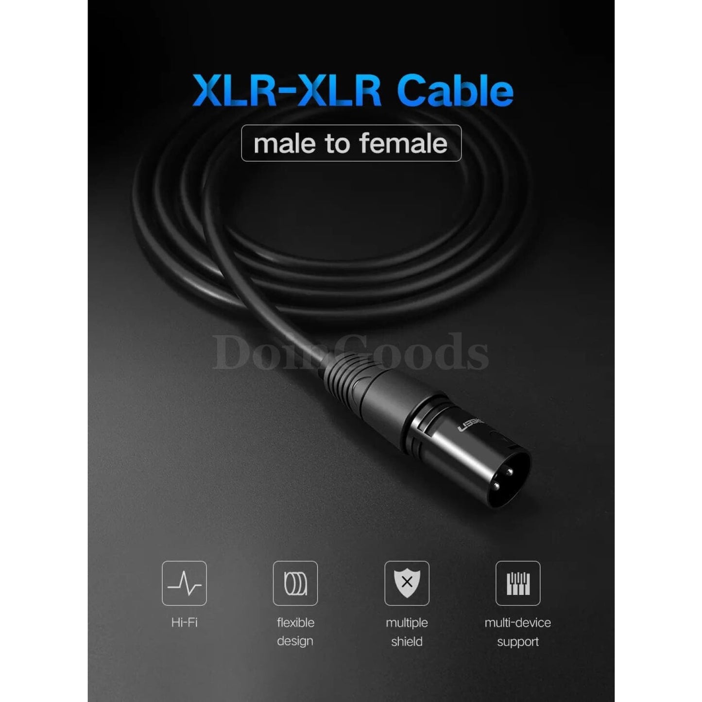 Ugreen Xlr Cable - Karaoke Microphone Sound Cannon Extension For Audio Mixer And Amplifiers 301635