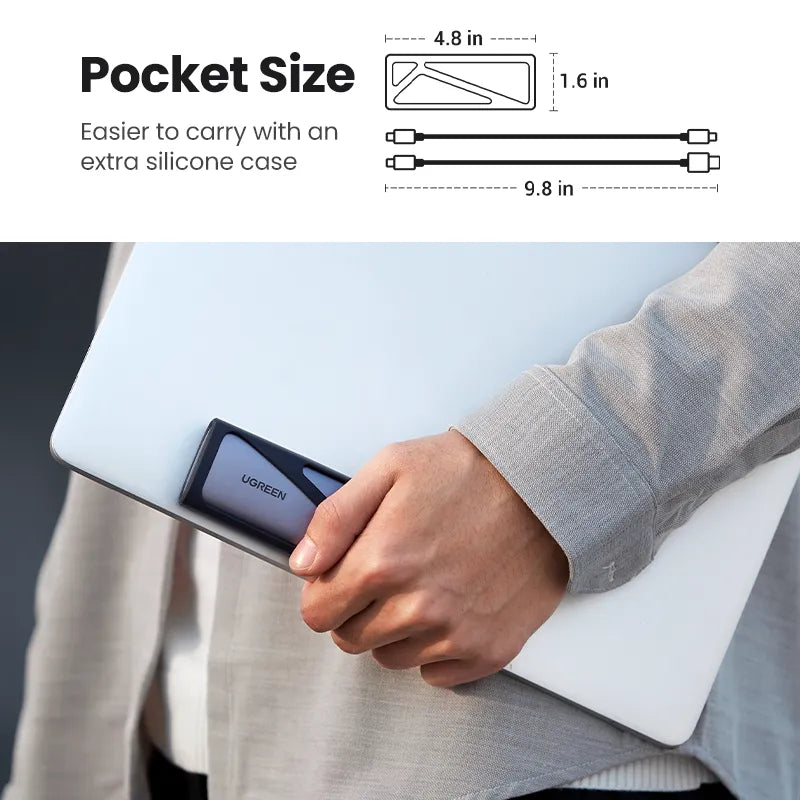 Ugreen M2 SSD Case NVMe SATA Dual Protocol to USB-C 3.1 Adapter Disk Box