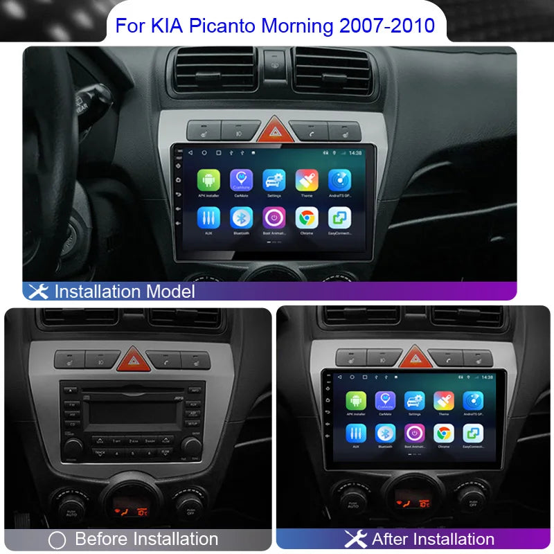 Roadwise 8+256 Android Car Radio For Kia Morning Picanto 2007 2008 2009 2010 Multimedia 4G Wifi GPS DVD 2 Din Carplay Autoradio