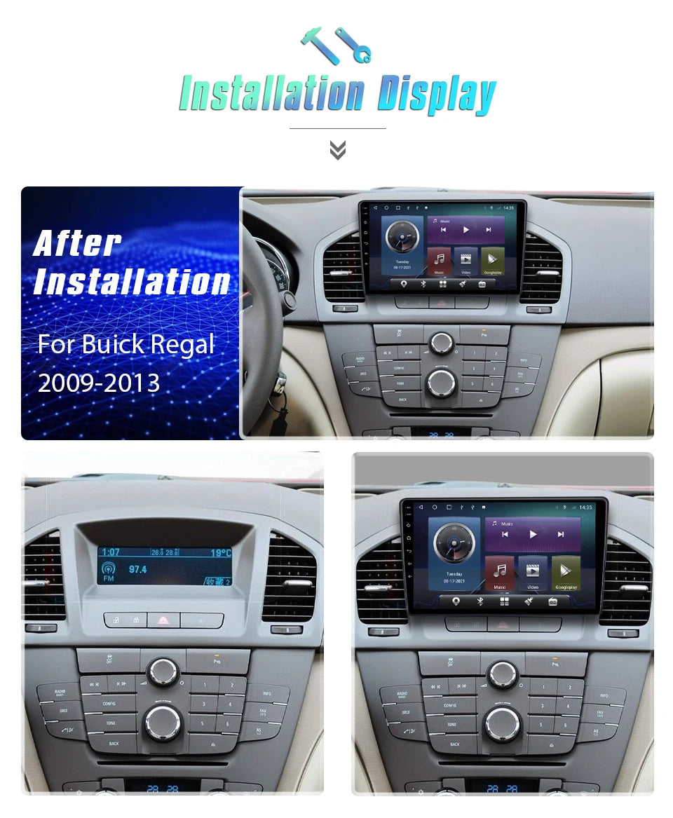 Roadwise Android Car Radio Multimedia Carplay For Buick Regal Opel Insignia 2009 2010 2011 2012 2013 4G GPS DVD 2Din BT Headunit