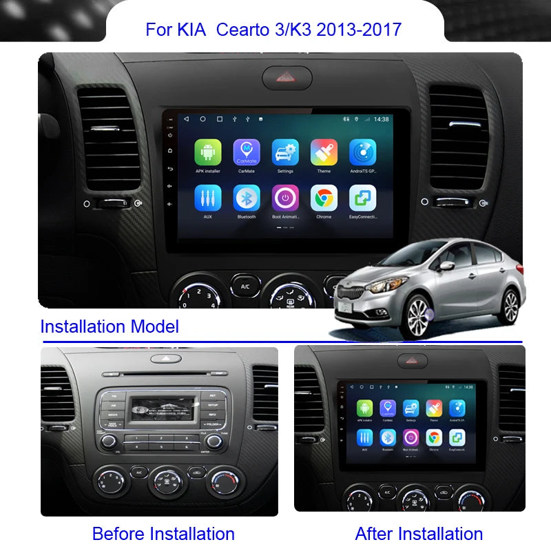 Roadwise 8+256 Android 12 Car Radio For Cerato 3 K3 2013 2014 2015 2016 2017 Multimedia Carplay 4G Wifi GPS DVD 2 Din Autoradio