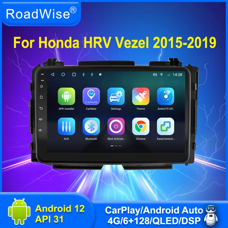 Roadwise 2 din Android Car Radio Carplay For Honda HRV HR-V Vezel 2015 2016 2017 2018 2019 Multimedia 4G Wifi GPS DVD Autoradio