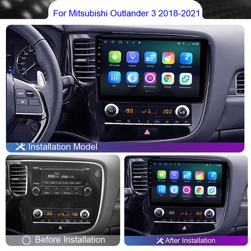 Android Car Radio Multimedia Carplay For Mitsubishi Outlander 3 III LHD GF0W GG0W 2018 2019 2020 2021 4G Wifi DVD Navi GPS 2 Din