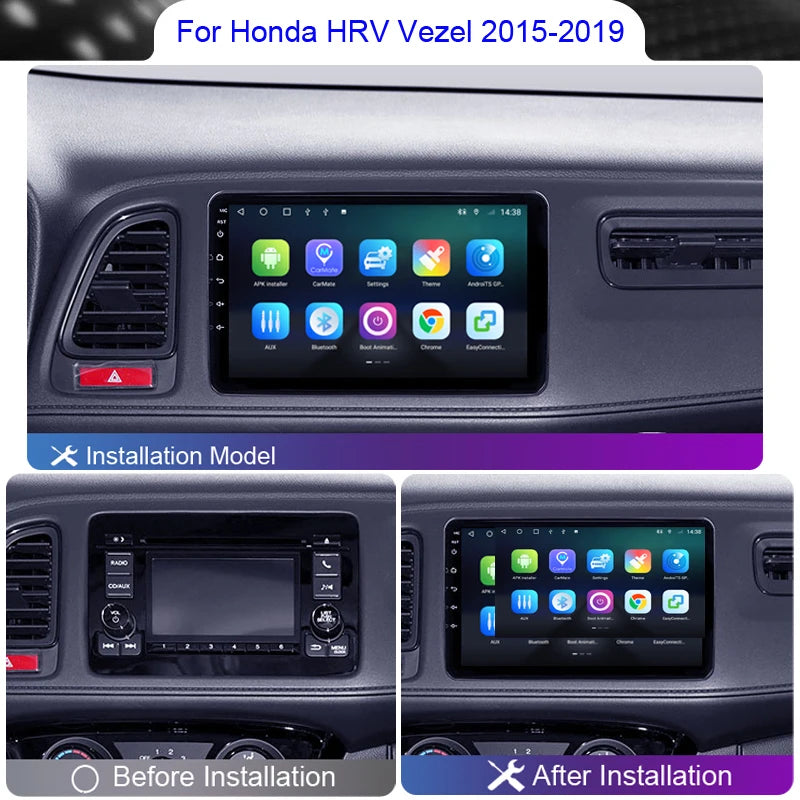 Roadwise 2 din Android Car Radio Carplay For Honda HRV HR-V Vezel 2015 2016 2017 2018 2019 Multimedia 4G Wifi GPS DVD Autoradio