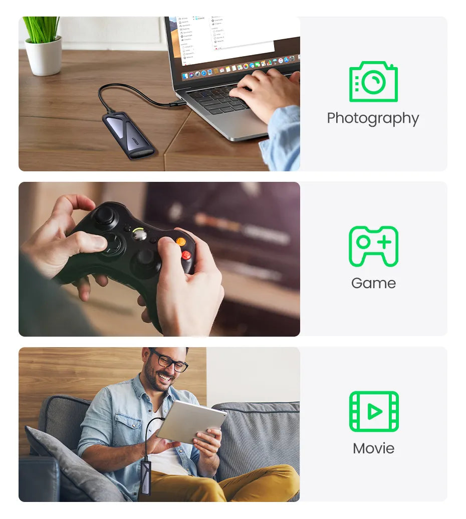 Ugreen M2 SSD Case NVMe SATA Dual Protocol to USB-C 3.1 Adapter Disk Box