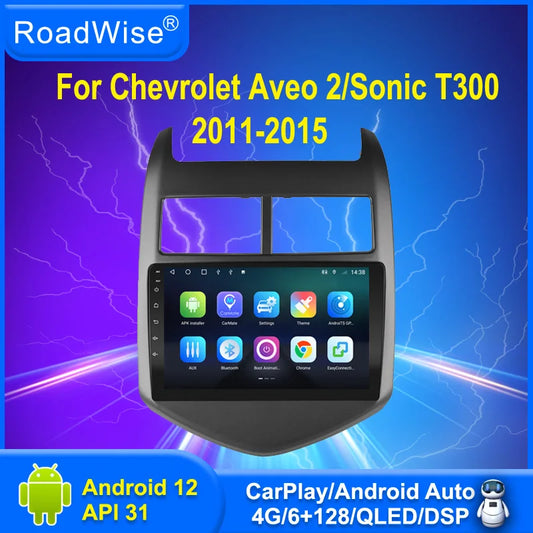 8+256 Android Car Radio For Chevrolet Aveo 2 Sonic T300 2011 2012 2013 2014 2015 Multimedia 4G Wifi GPS DSP DVD 2 DIN Autoradio