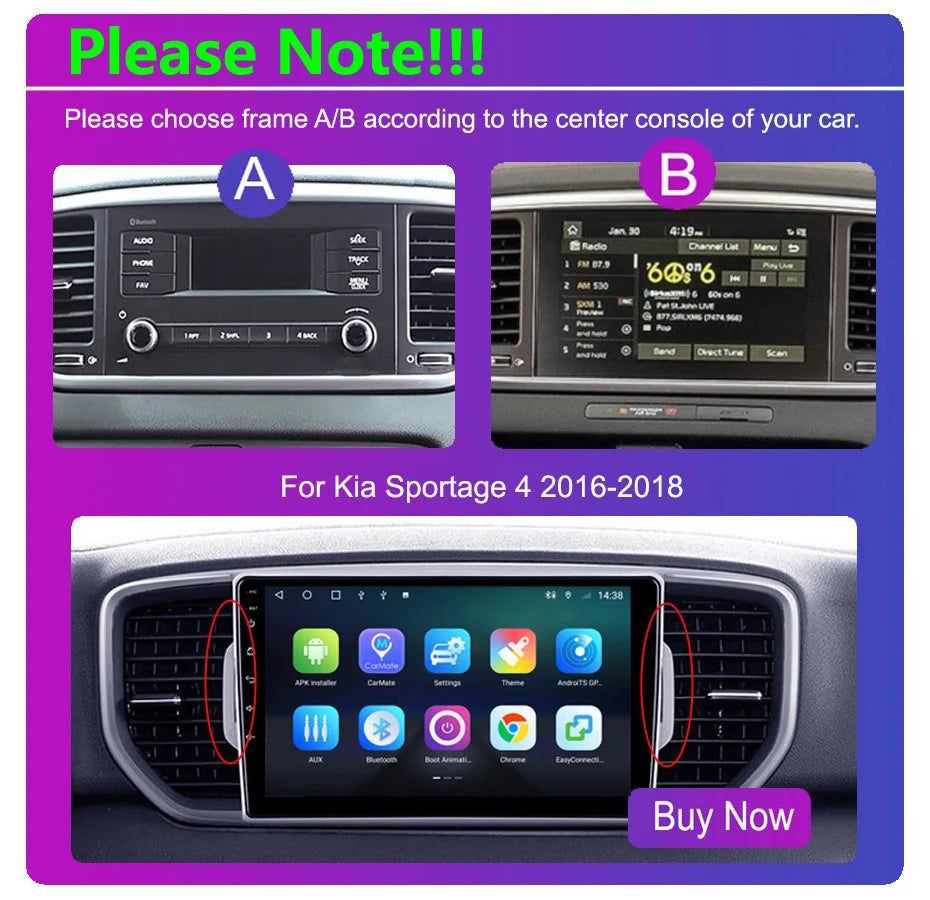 Roadwise Android Car Radio Multimedia Carplay For Kia Sportage 4 QL KX5 2018 2019 2020 2021 4G Wifi GPS DSP DVD 2 Din Autostereo