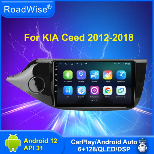 Roadwise 2Din Android Car Radio Multimedia CarPlay For Kia Cee'd Ceed JD 2012 2013 2014 2015 2016 2017 2018 4G GPS DVD autoradio