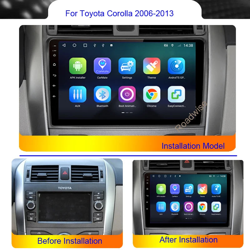 2 Din Android Car Radio Multimedia Carplay For Toyota Corolla E140 E150 2007 2008 2009 2010 2011 2012 2013 4G WIFI GPS DVD Audio