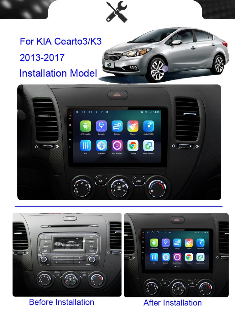 Roadwise 8+256 Android 12 Car Radio For Cerato 3 K3 2013 2014 2015 2016 2017 Multimedia Carplay 4G Wifi GPS DVD 2 Din Autoradio