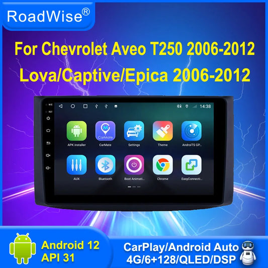 8+256 Android 12 Car Radio Carplay For Chevrolet Aveo T250 Lova Captive Epica 2006 - 2012 4G Wifi GPS 2 Din DVD Autoradio Stereo