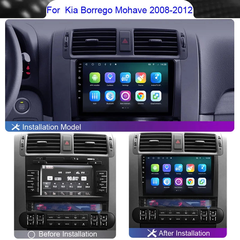 Roadwise 8+256 Android 12 Car Radio For Kia Borrego Mohave 2008 2009 2010 2011 2012 Multimedia 4G Wifi GPS DVD Carplay Autoradio