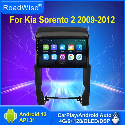 Roadwise 2 din Multimedia Android Car Radio For Kia Sorento 2 XM 2009 2010 2011 2012 Carplay 4G Wifi GPS DVD 2din DSP Autostereo