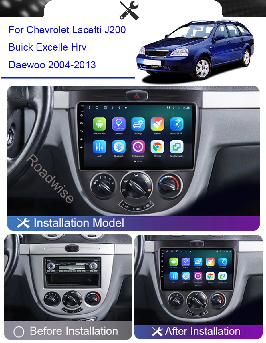 8+256 Android 12 Car Radio Multimedia Carplay For Chevrolet Lacetti J200 BUICK Excelle Hrv 2004 -2013 4G Wifi GPS DVD Autostereo