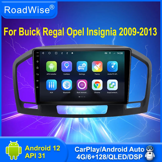 Roadwise Android Car Radio Multimedia Carplay For Buick Regal Opel Insignia 2009 2010 2011 2012 2013 4G GPS DVD 2Din BT Headunit