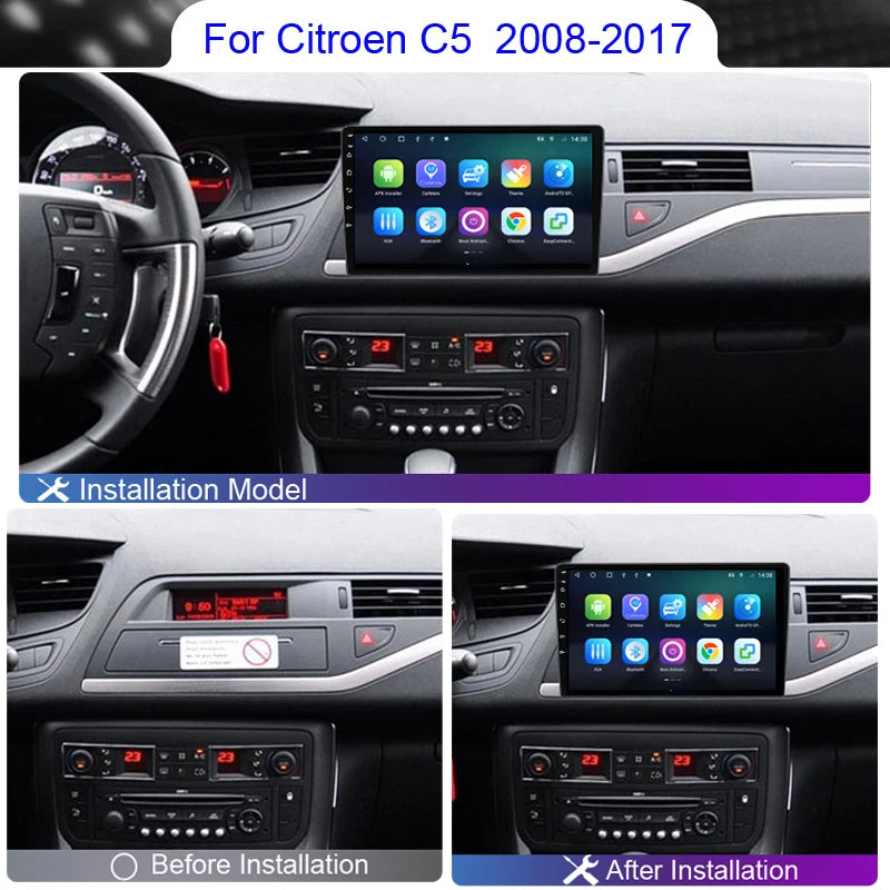 Roadwise Android 12 Car Radio Carplay For Citroen C5 2008 - 2017 Multimedia 4G Wifi Navi GPS 2din DVD IPS DSP Autoradio Headunit