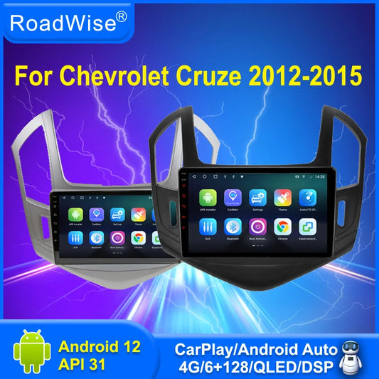 Roadwise 2 din Android Car Radio Multimedia For Chevrolet Cruze J300 J308 2012 2013 2014 2015 4G Wifi GPS DVD DSP autoradio 2din