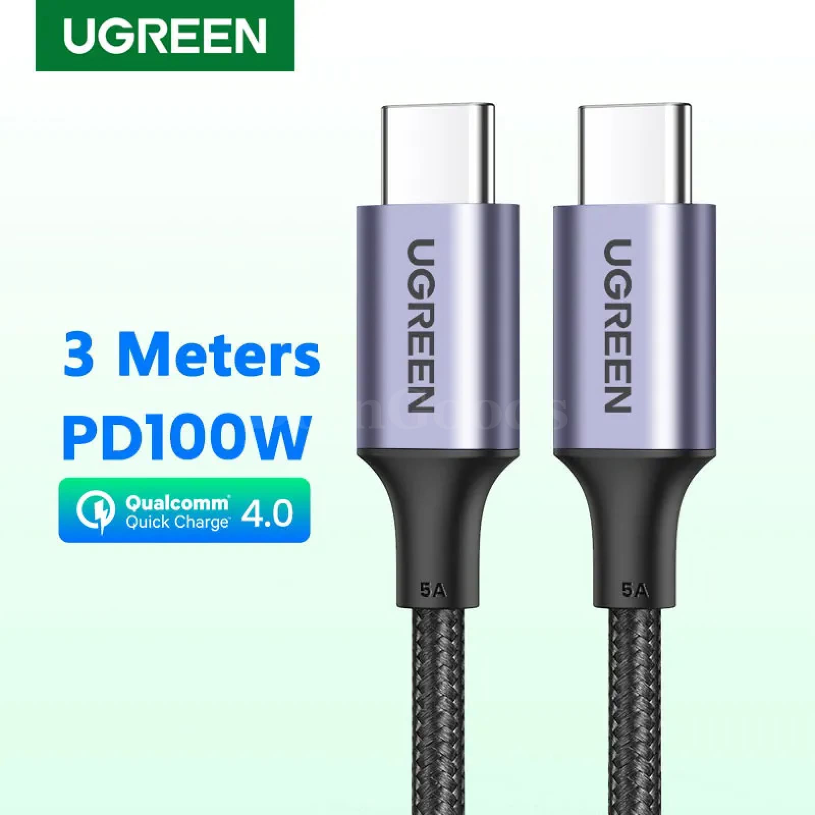 Ugreen 100W 3M Usb Type C To Cable For Macbook Ipad Samsung Xiaomi Pd 5A Fast 301635