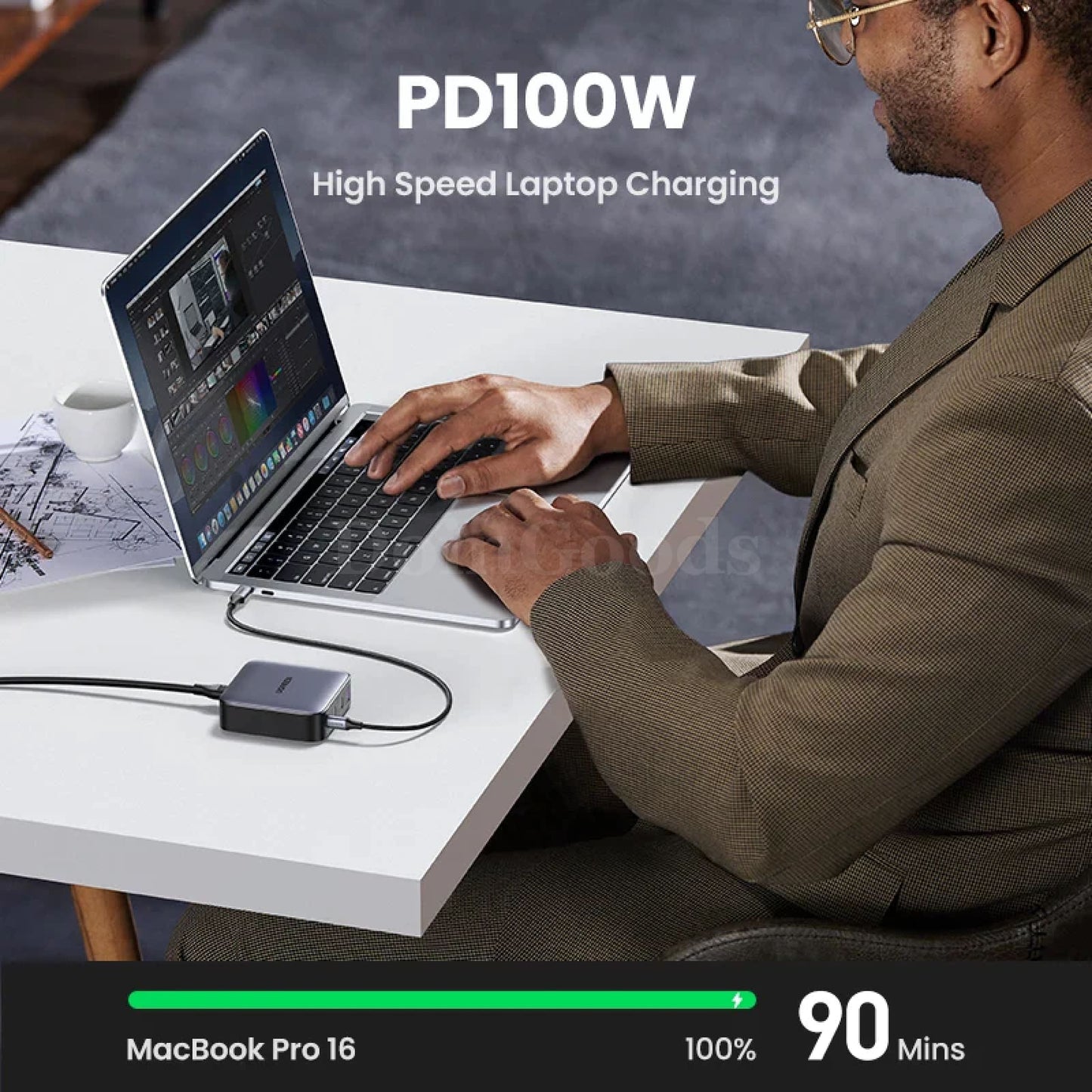 Ugreen 100W Gan Charger 4-In-1 Desktop Laptop Fast Adapter Iphone Pro Max Xiaomi 301635
