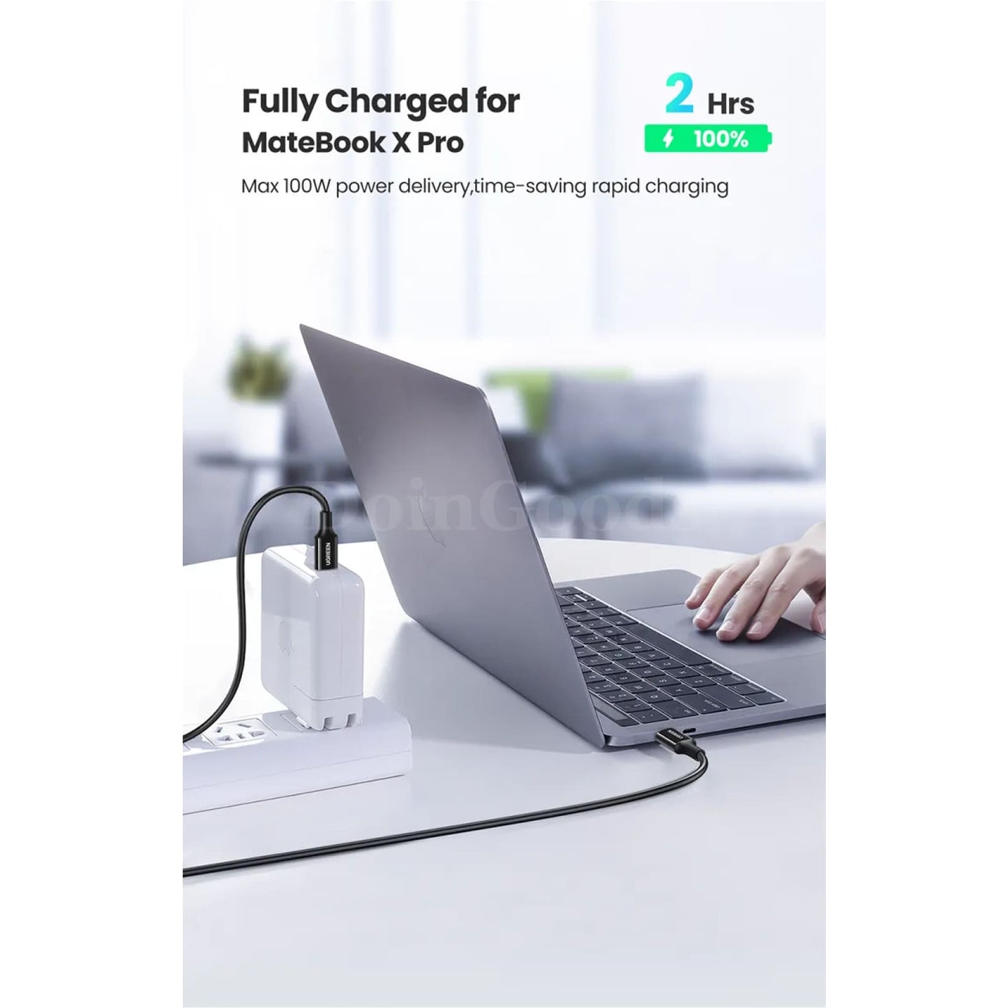 Ugreen 100W Usb Type C Cable Macbook Samsung Xiaomi 1.5M 5A E-Marker Chip Fast 301635