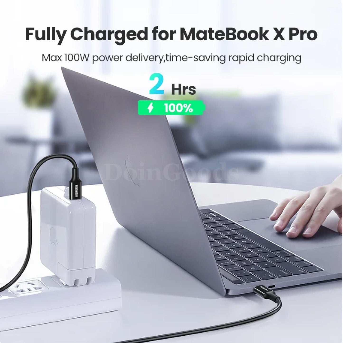 Ugreen 100W Usb Type C Cable Macbook Samsung Xiaomi 1.5M 5A E-Marker Chip Fast 301635