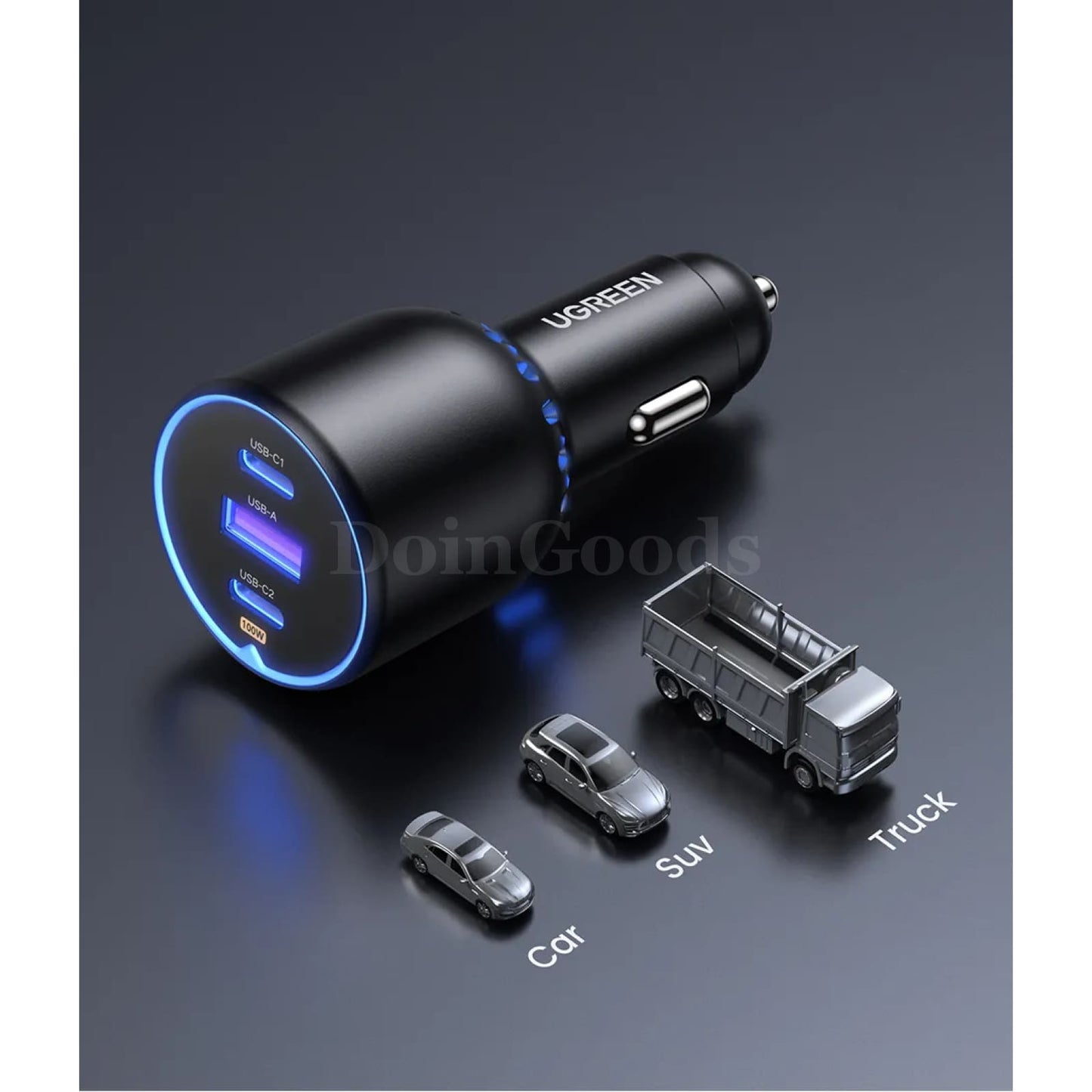 Ugreen 130W Usb C Car Charger Pd3.0 Quick Charge Xiaomi Iphone 15 14 Pro Laptops 301635