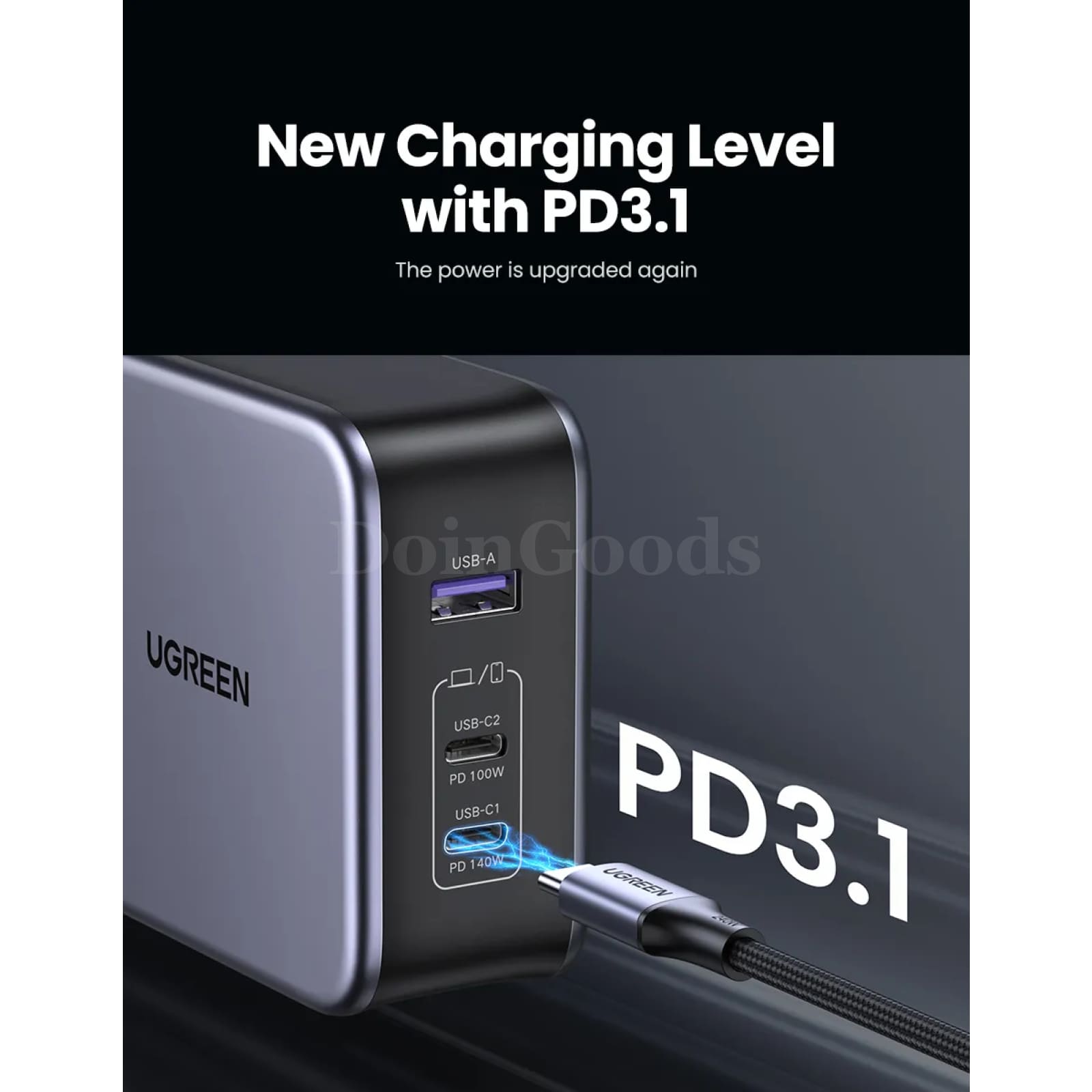 Ugreen 140W Gan Charger Usb Type C Pd3.1 Fast Charge Qc 4.0/3.0 Macbook Iphone 301635