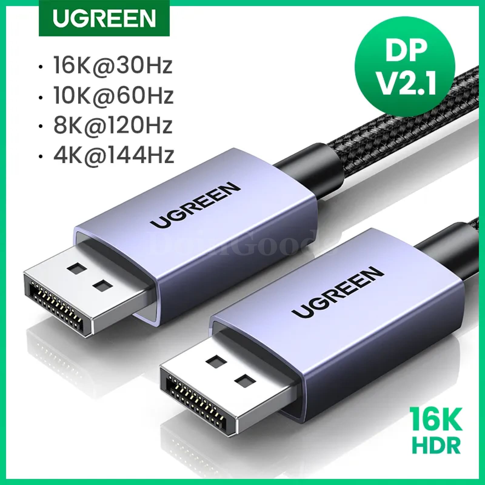 Ugreen 16K Displayport Cable Dp2.1 8K 4K144Hz Video Audio Xiaomi Tv Box Laptop 301635