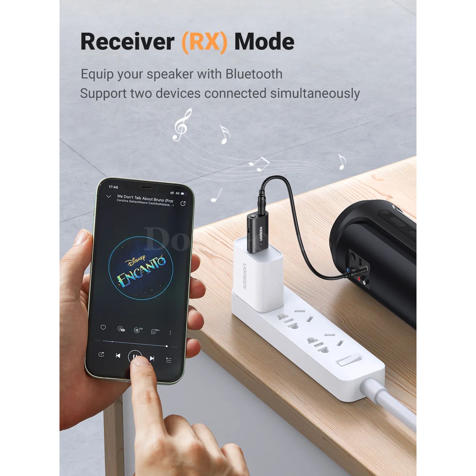 Ugreen 2 In 1 Bluetooth Car Adapter 5.1 Stereo Transmitter Receiver 3.5Mm Aux 301635