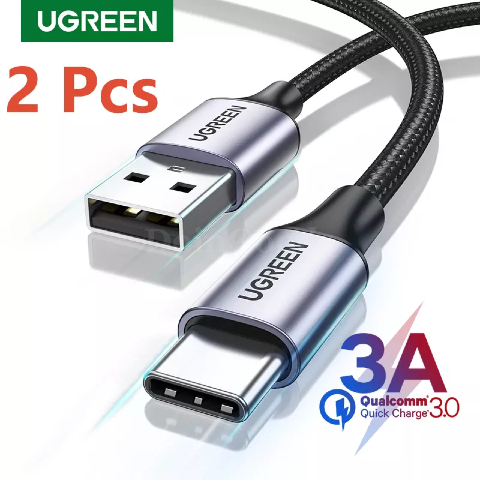 Ugreen 2 Pack Usb C Cable 3A Fast Charging 1M/1.5M For Xiaomi Realme Samsung 301635