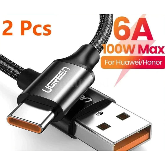 Ugreen 2 Pack Usb Type C 6A 100W Super Charge Cable Huawei P40 Pro Mate P30 301635