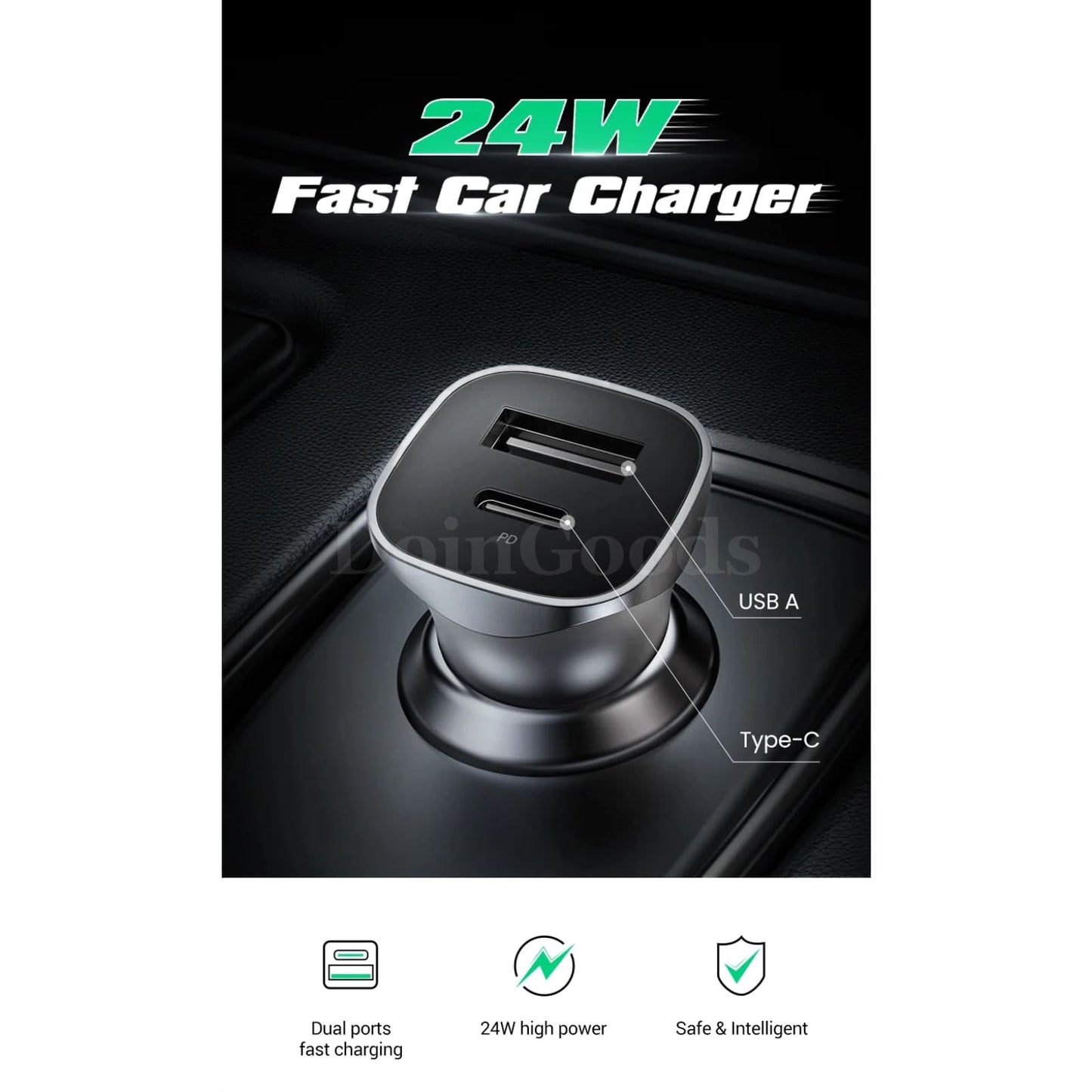 Ugreen 20W Usb C Car Charger Quick Charge 4.0 3.0 Xiaomi Iphone 14 13 Pro Fast 301635