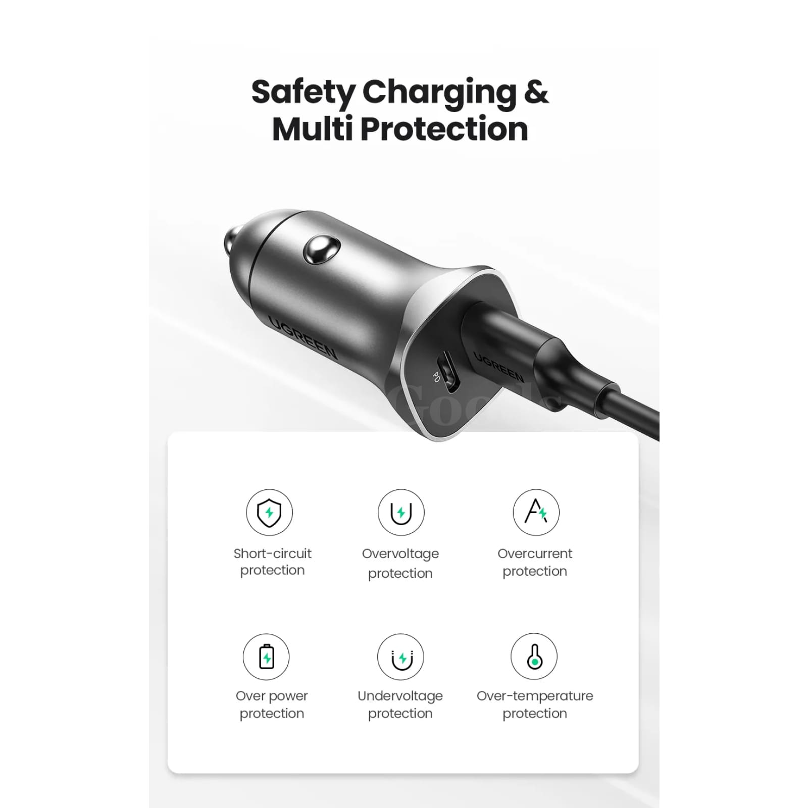 Ugreen 20W Usb C Car Charger Quick Charge 4.0 3.0 Xiaomi Iphone 14 13 Pro Fast 301635