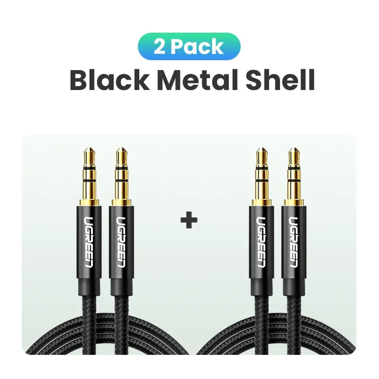 Ugreen 3.5Mm Male To Aux Cable - Audio For Iphone Computer Headphones And More Black Metal---2 Pack