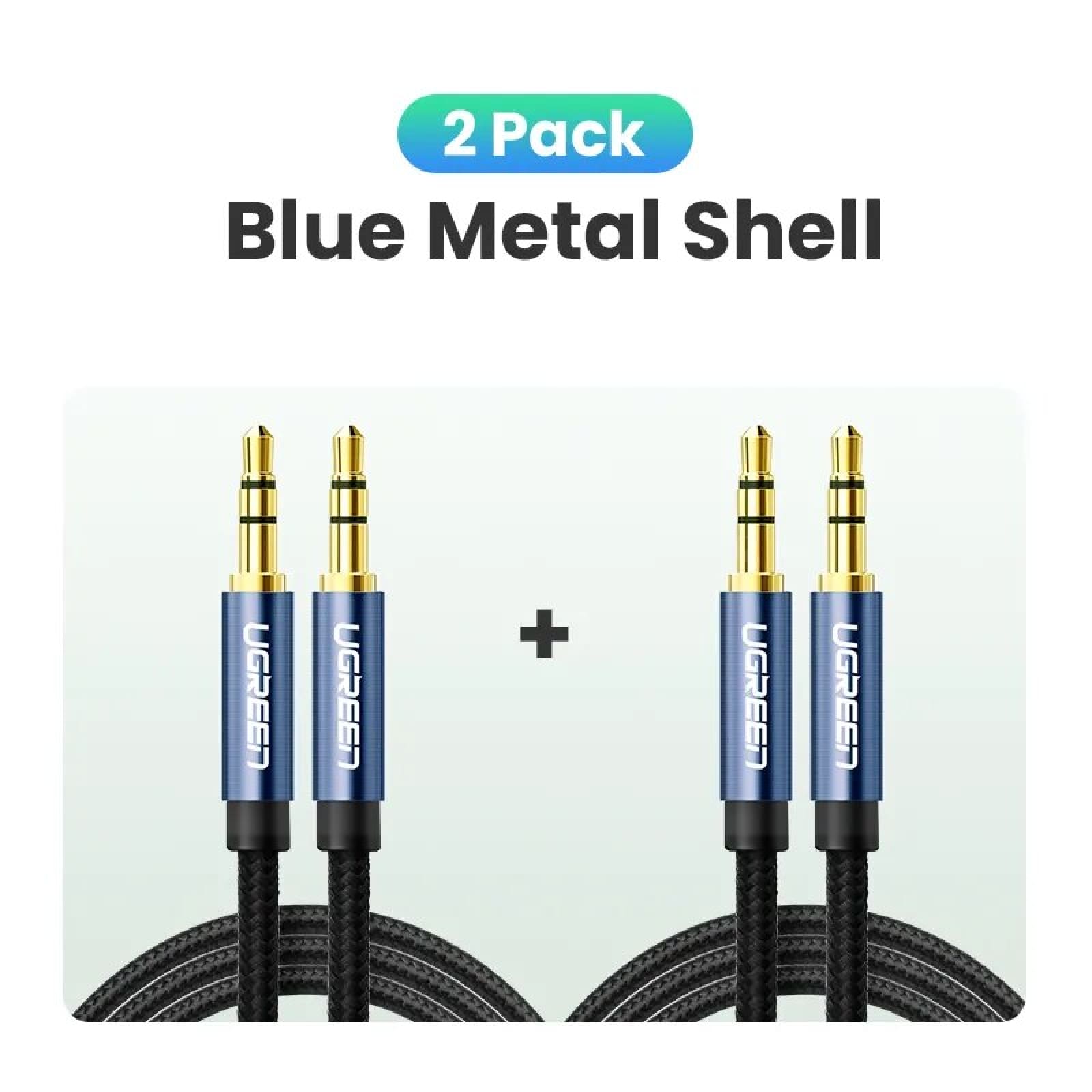 Ugreen 3.5Mm Male To Aux Cable - Audio For Iphone Computer Headphones And More Blue Metal---2 Pack /