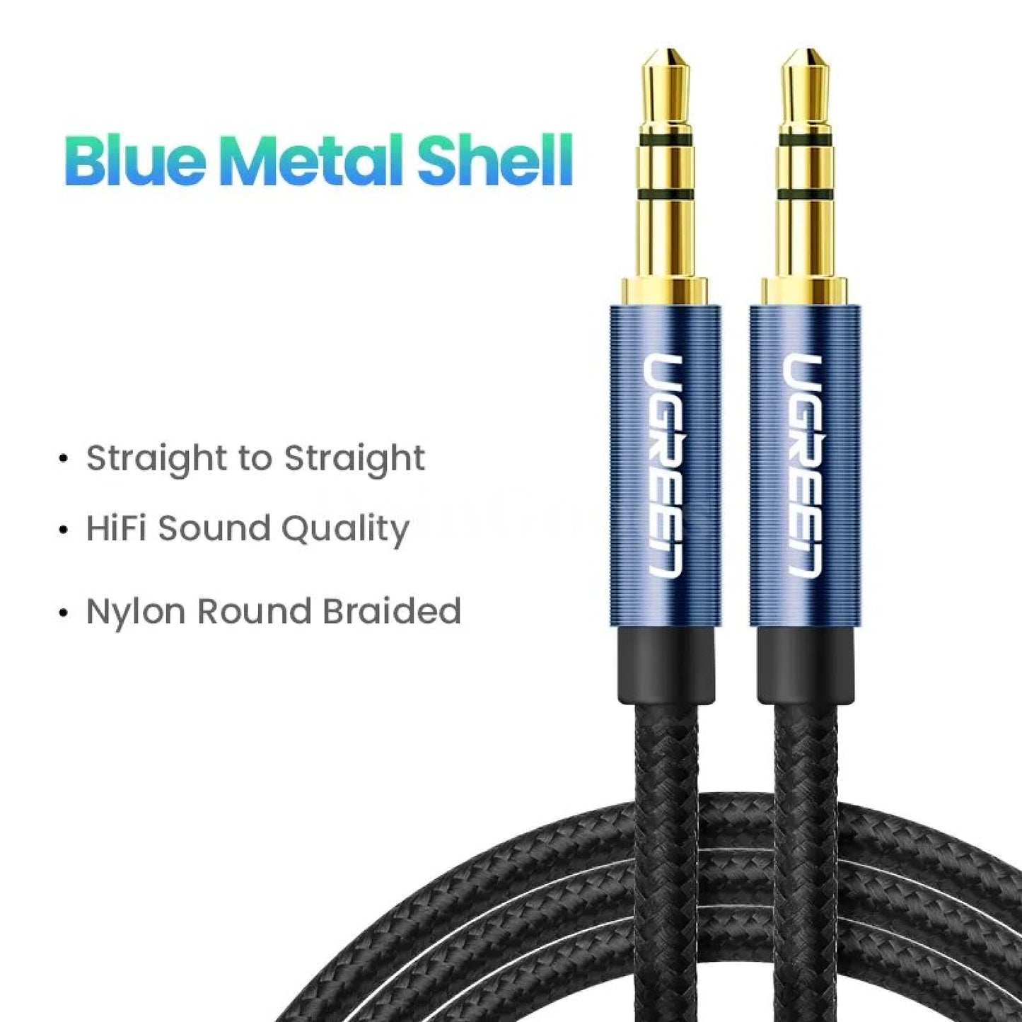 Ugreen 3.5Mm Male To Aux Cable - Audio For Iphone Computer Headphones And More Blue Metal Shell /