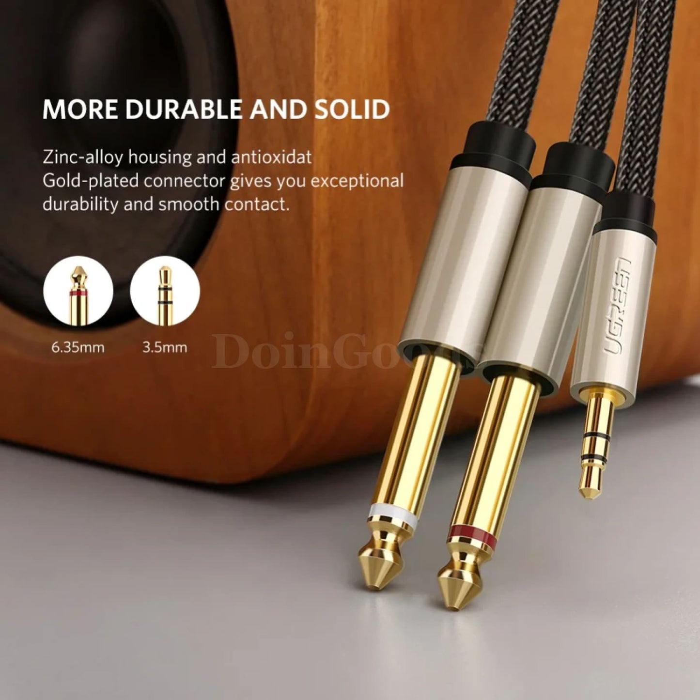 Ugreen 3.5Mm To 6.35Mm Audio Adapter Cable Gold-Plated Jack Male 6.5Mm Mixer Amp 301635