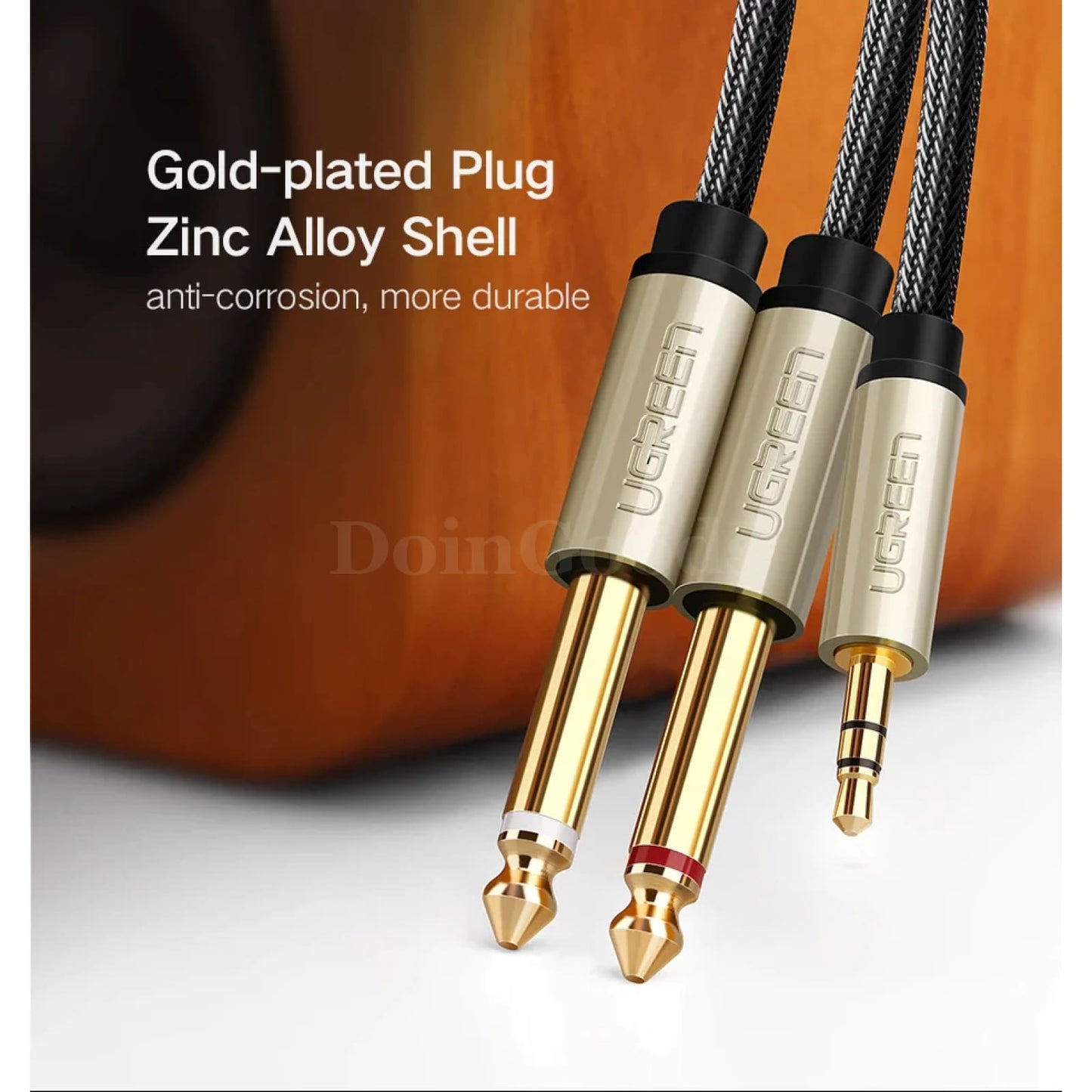 Ugreen 3.5Mm To 6.35Mm Audio Adapter Cable Gold-Plated Jack Male 6.5Mm Mixer Amp 301635