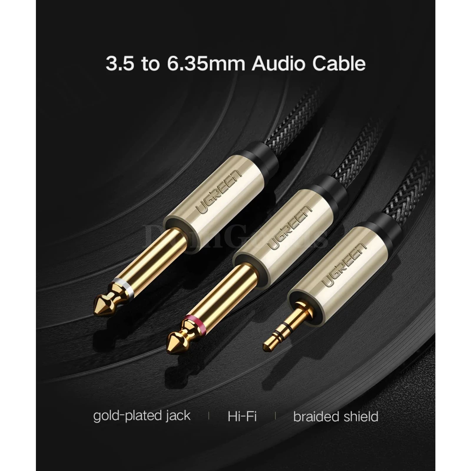 Ugreen 3.5Mm To 6.35Mm Audio Adapter Cable Gold-Plated Jack Male 6.5Mm Mixer Amp 301635