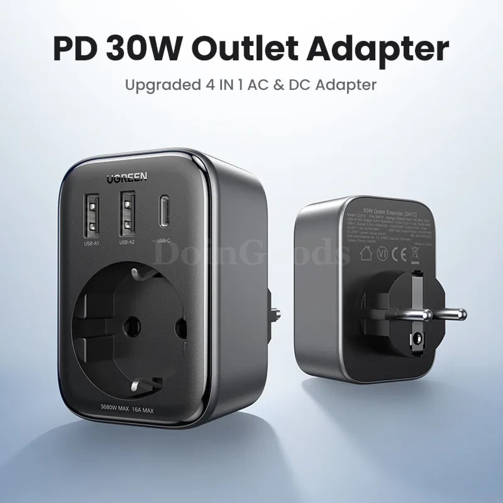 Ugreen 30W Gan Pd Charger Ac Outlets Mobile Phone Iphone 15 14 Xiaomi Usb Wall 301635