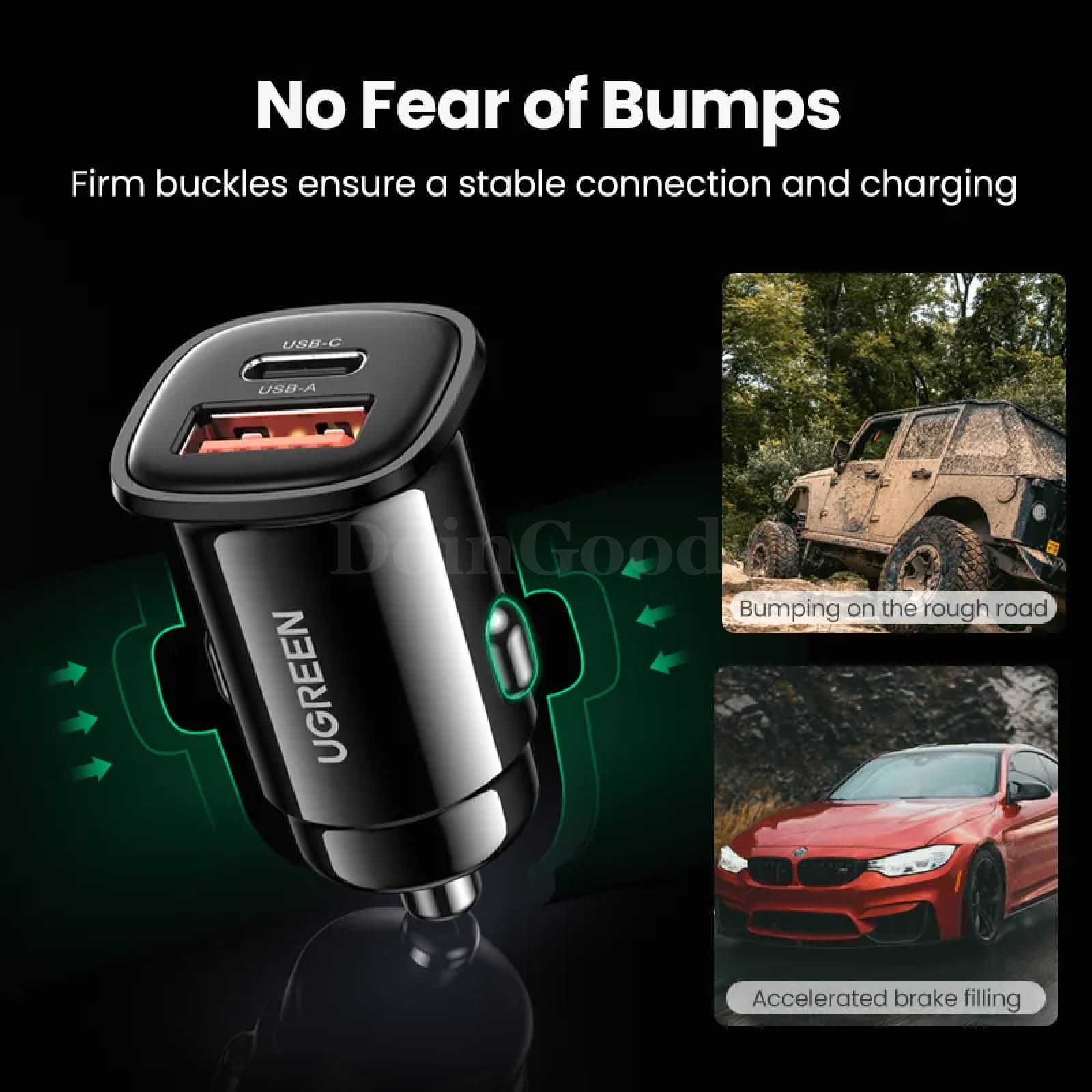 Ugreen 30W Usb Car Charger Quick Charge 4.0 Qc3.0 Pd Type C For Iphone 15 Xiaomi 301635