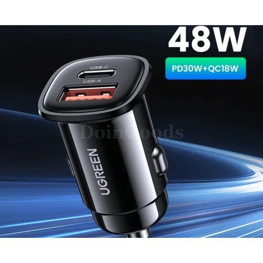 Ugreen 30W Usb Car Charger Quick Charge 4.0 Qc3.0 Pd Type C For Iphone 15 Xiaomi 301635