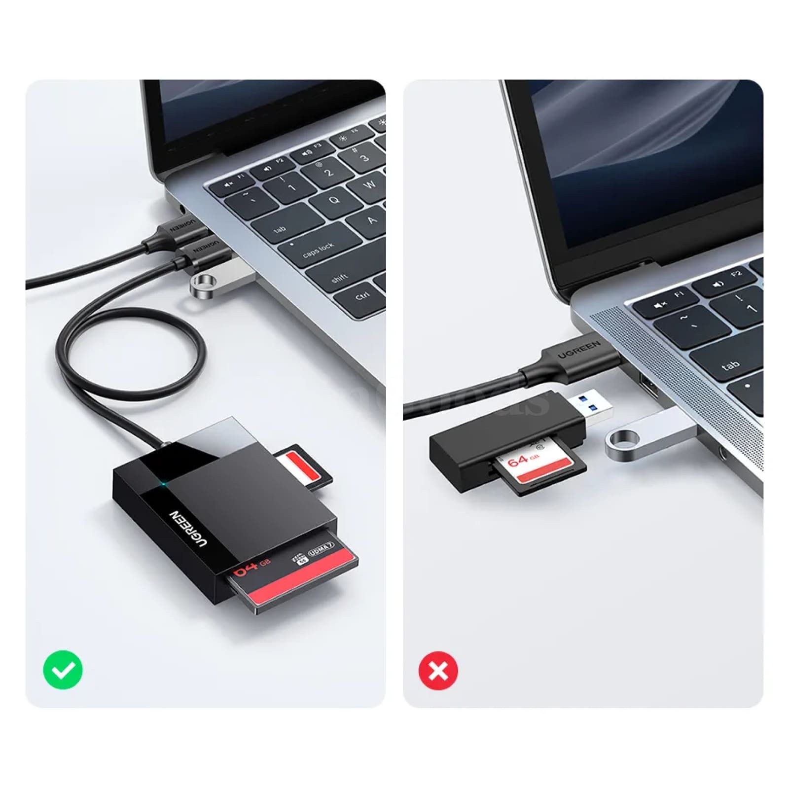 Ugreen 4-In-1 Card Reader - Usb3.0/Usb-C Sd Micro Tf Cf Ms Compact Flash Adapter For Laptop Pc